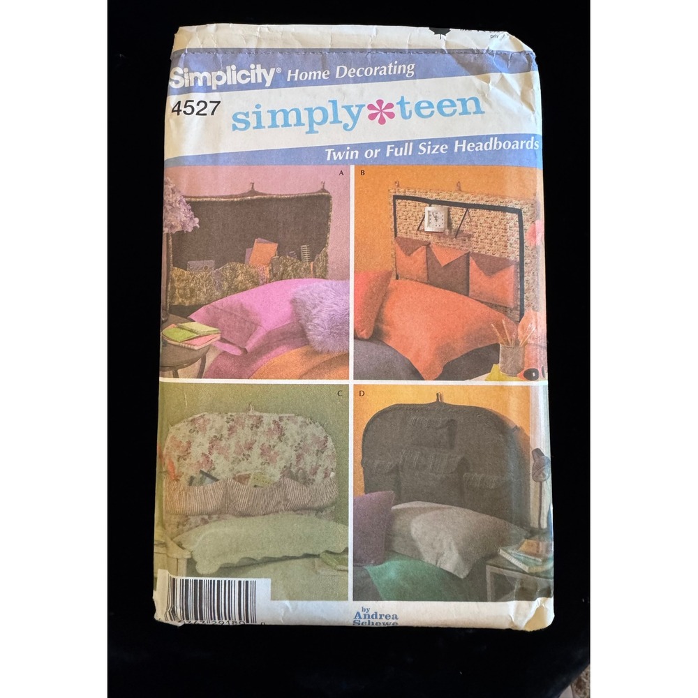 Simplicity 4527 Simply Teen Twin Full Headboard Sewing Pattern A Schewe Uncut